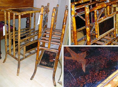 Lot 246 - Two Victorian Bamboo and Black Lacquered...
