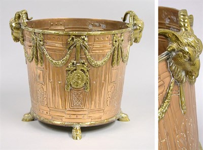 Lot 2560 - Neoclassical Style Brass Mounted Copper Bucket