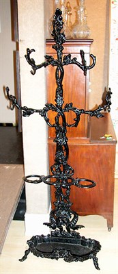 Lot 2198 - Black Painted Wrought Iron Hall Tree