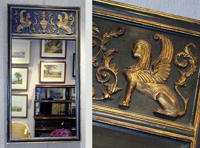Lot 133 - Empire Style Black Painted and Parcel Gilt...