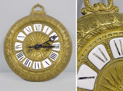 Lot 604 - Neoclassical Style Pressed Brass Wall Clock