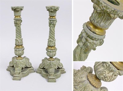 Lot 2301 - Pair of Gilt-Bronze Candlesticks