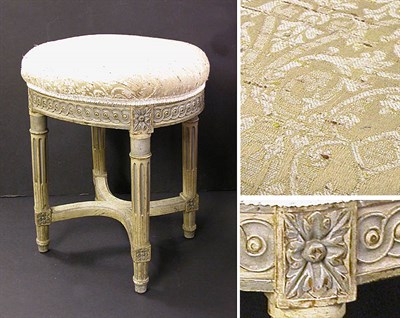 Lot 163 - Louis XVI Style Gray Painted Stool