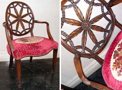 Lot 250 - George III Style Mahogany Open Armchair