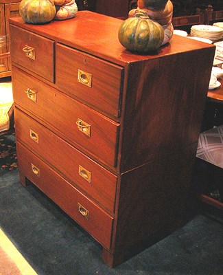 Lot 2188 - Georgian Style Mahogany Campaign Chest Height...