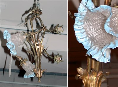 Lot 2395 - Art Nouveau Style Gilt-Metal and Glass...