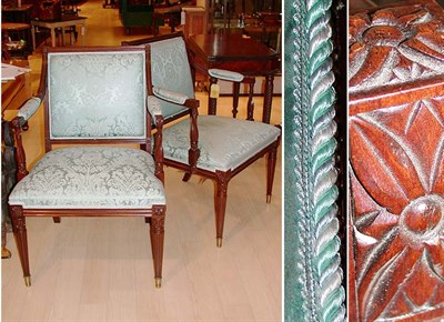 Lot 2514 - Pair of Georgian Style Mahogany Style Library...