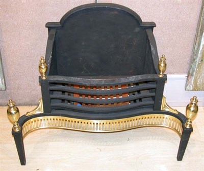 Lot 2456 - Brass and Cast Iron Fireplace Grate