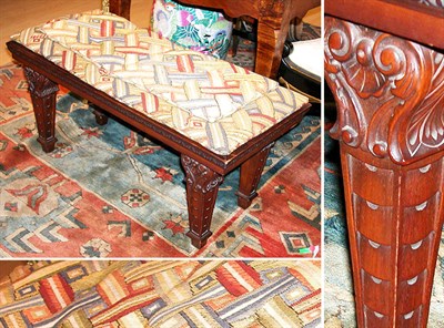 Lot 2377 - Companion Pair of Carved Wood Benches with...