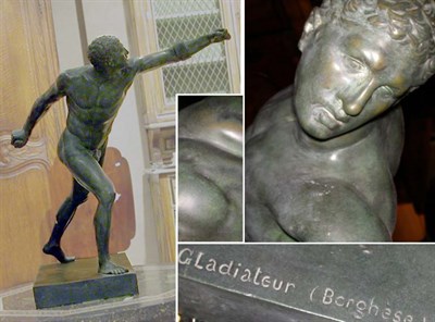 Lot 582 - Patinated-Bronze Figure of the Borghese...