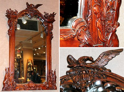 Lot 2421 - Georgian Style Carved Mahogany Mirror