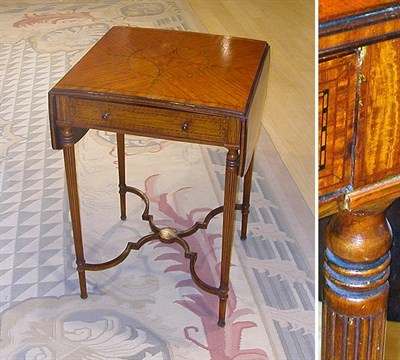 Lot 447 - Edwardian Inlaid Satinwood Pembroke Table