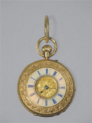 Lot 360 - Antique Gold & Enamel Demi-Hunter Pendant-Watch