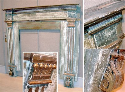 Lot 2448 - Painted Wood Boisserie Fireplace Surround...