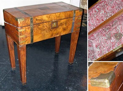 Lot 2610 - Victorian Burl-Wood Lap Desk on Stand