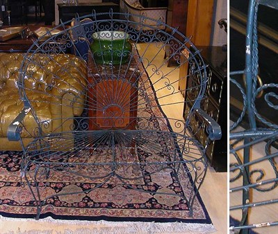 Lot 149 - Painted Metal Garden Armchair and Bench