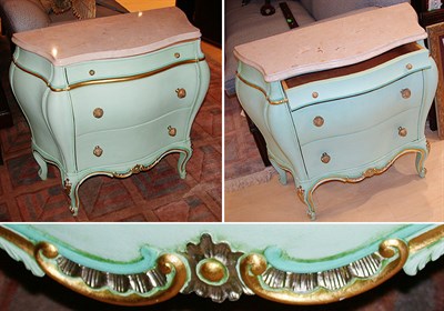 Lot 2196 - Pair of Venetian Style Green Painted Marble...