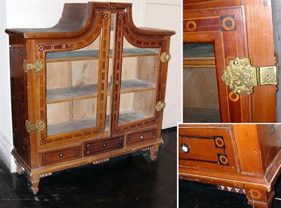 Lot 2600 - Edwardian Parquetry Inlaid Fruitwood Vitrine