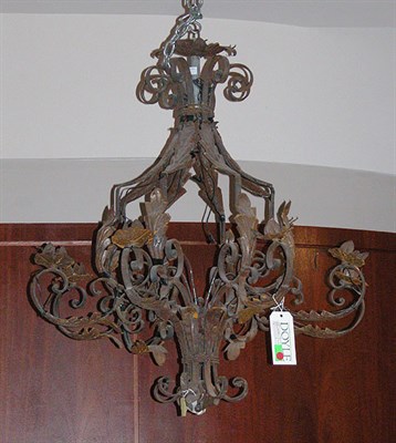 Lot 2469 - Rococo Style Tole Painted Eight-Light Chandelier