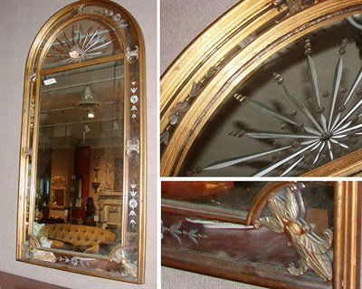 Lot 2503 - Neoclassical Style Arched Top Gilt-Wood Mirror...