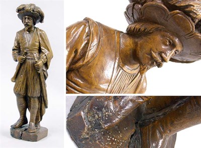 Lot 2336 - Carved Wood Figure of an Orientalist Soldier
