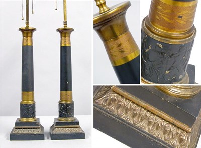 Lot 2358 - Pair of Empire Style Brass and Painted...