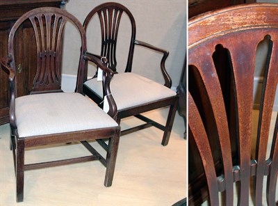Lot 2347 - Pair of George III Style Splat Back Armchairs
