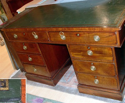 Lot 2210 - George IV Mahogany Pedestal Desk Height 31...