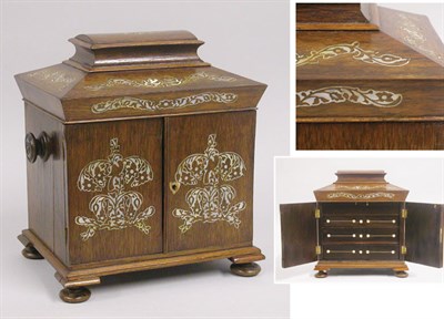 Lot 2558 - Regency Rosewood and Mother-of-Pearl Inlaid...