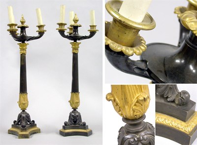 Lot 2515 - Pair of Empire Style Gilt and Patinated-Bronze...