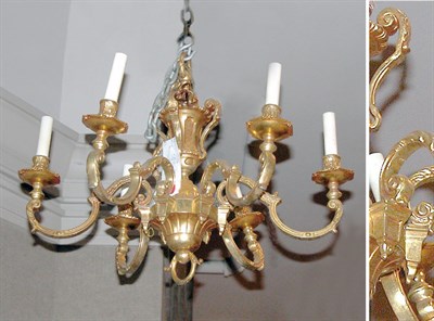 Lot 2460 - Louis XIV Style Gilt Metal Six-Light Chandelier