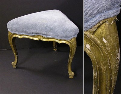 Lot 221 - Louis XV Style Gilt-Wood Triangular Stool