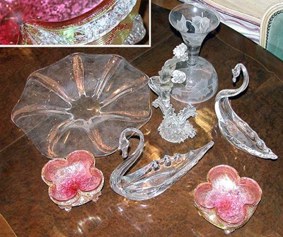 Lot 264 - Miscellaneous Group of Glass Table Articles