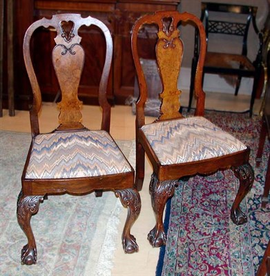 Lot 321 - Pair of Queen Anne Style Mahogany Side Chairs