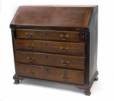 Lot 2202 - Chippendale Walnut Slant Front Desk With four...