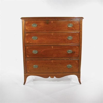 Lot 2174 - Federal Inlaid Walnut Chest of Drawers...