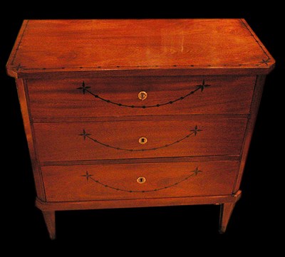 Lot 2223 - Biedermeier Style Inlaid Mahogany Commode