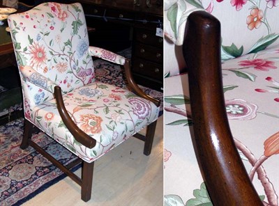Lot 299 - George III Style Mahogany Upholstered Library...