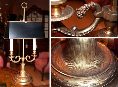 Lot 2323 - Empire Style Brass Bouillotte Lamp Height 26...
