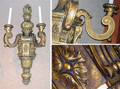 Lot 598 - Baroque Style Gilt-Wood Two-Light Sconce