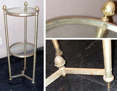 Lot 191 - Steel and Glass Two-Tier Side Table