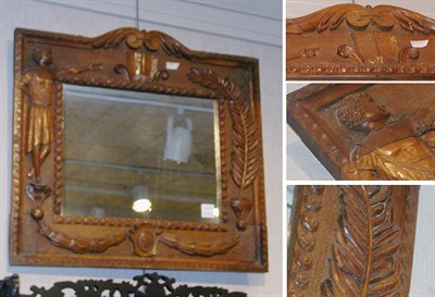 Lot 2337A - Carved Walnut Mirror wtih Latin Inscription...