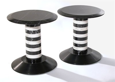 Lot 129 - Pair of Marble Siene Side Tables Designed and...