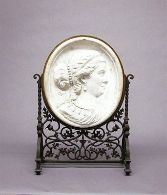 Lot 2563 - White Marble Portrait Plaque Of oval form,...
