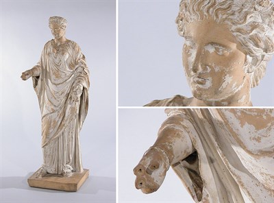Lot 2586 - Painted Terra Cotta Sculpture of a Classical...