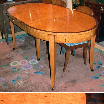 Lot 2220 - Biedermeier Style Birch Dining Table with Two...