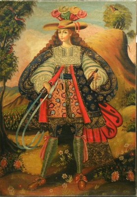 Lot 2022 - Cuzco School 20th Century PORTRAIT IN A...