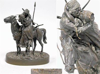Lot 2312 - Russian Bronze Equestrian Group Farewell Kiss...