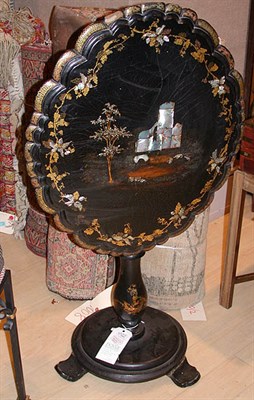 Lot 444 - Victorian Landscape Decorated Papier Mache...