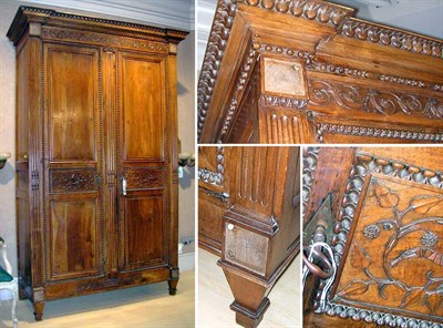 Lot 303 - Provincial Louis XVI Style Walnut Armoire